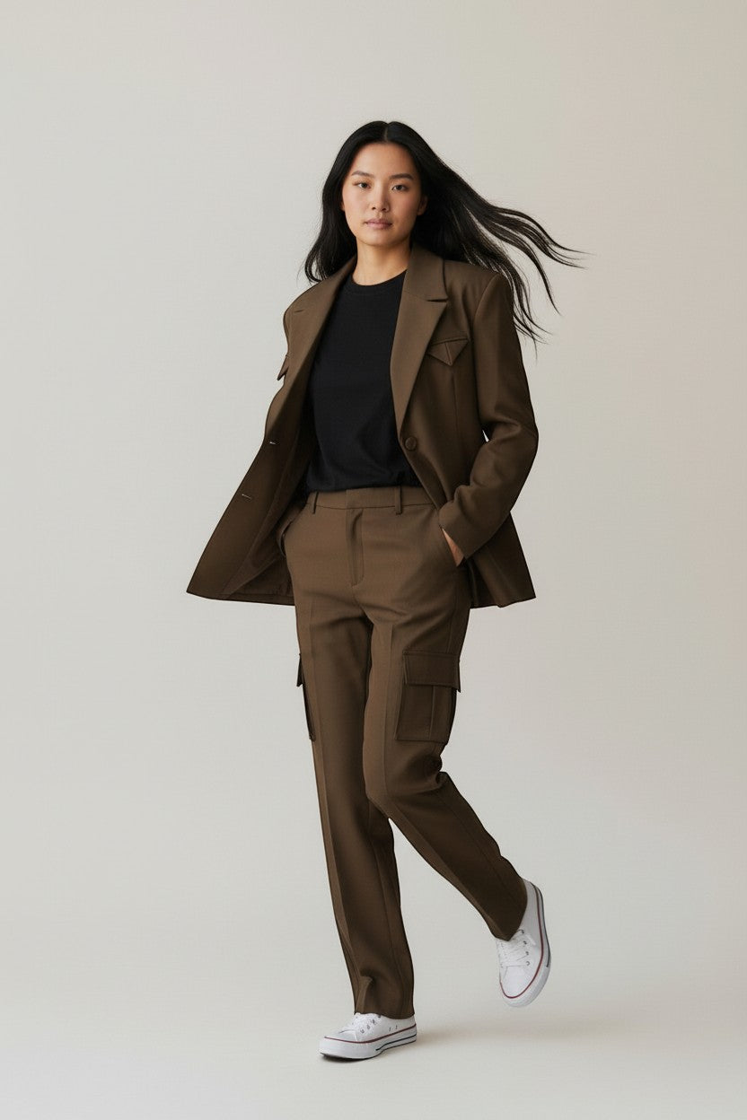 Pantalon cargo marron – Tendance et structuré