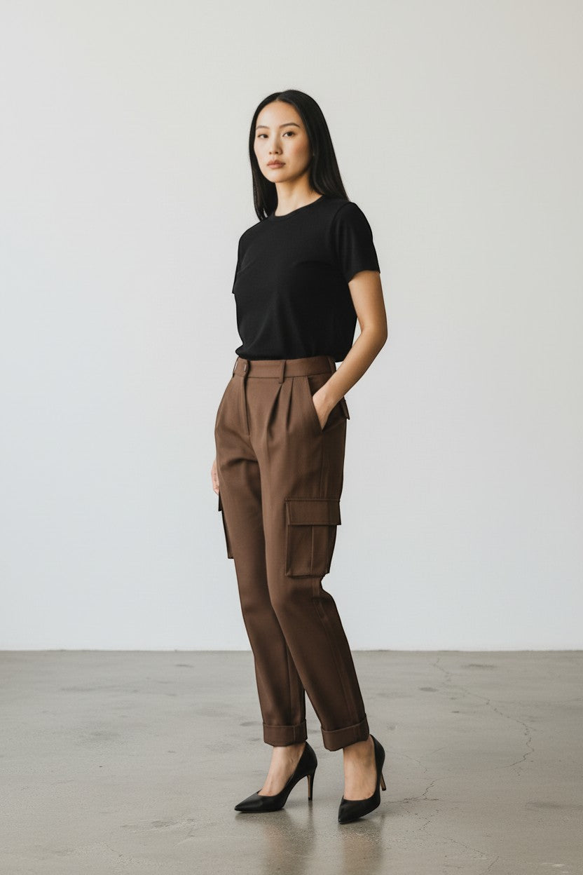 Pantalon cargo marron – Tendance et structuré