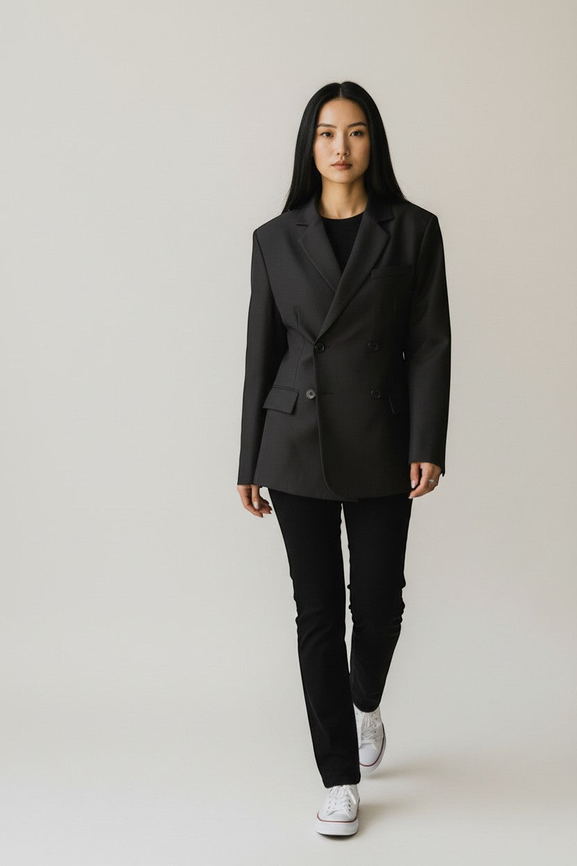 Blazer croisé oversize – Coupe moderne et élégante