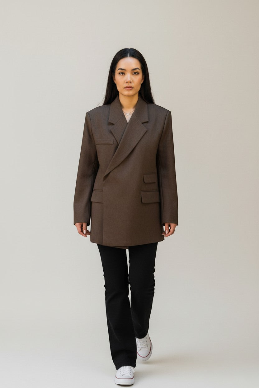 Blazer croisé oversize – Coupe moderne et élégante