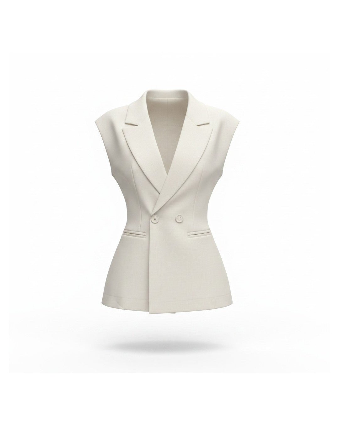 Blazer sans manche blanc. Modèle FROST - NAC Collection