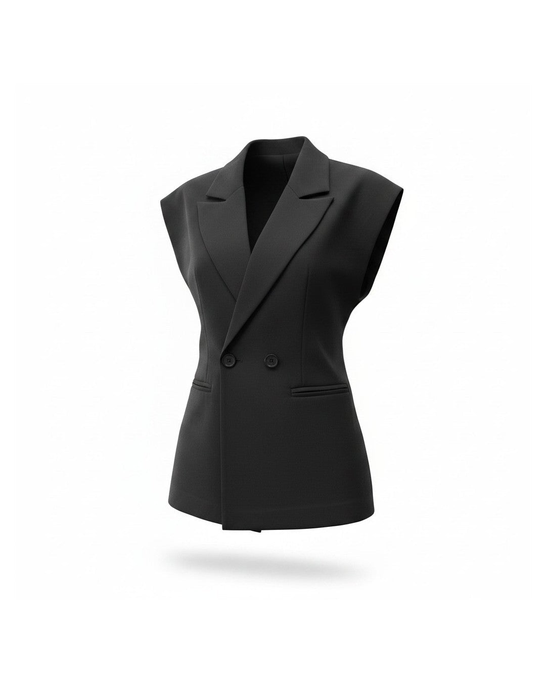 Blazer sans manche noir. Modèle ECLIPSE - NAC Collection