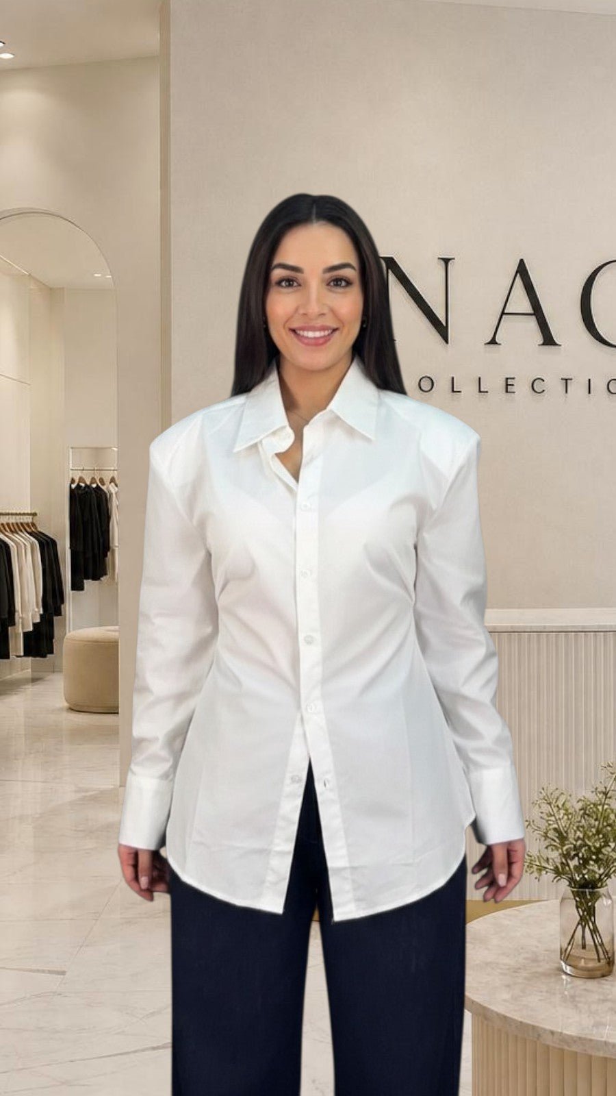 Chemise blanche à épaulettes structurées - NAC Collection