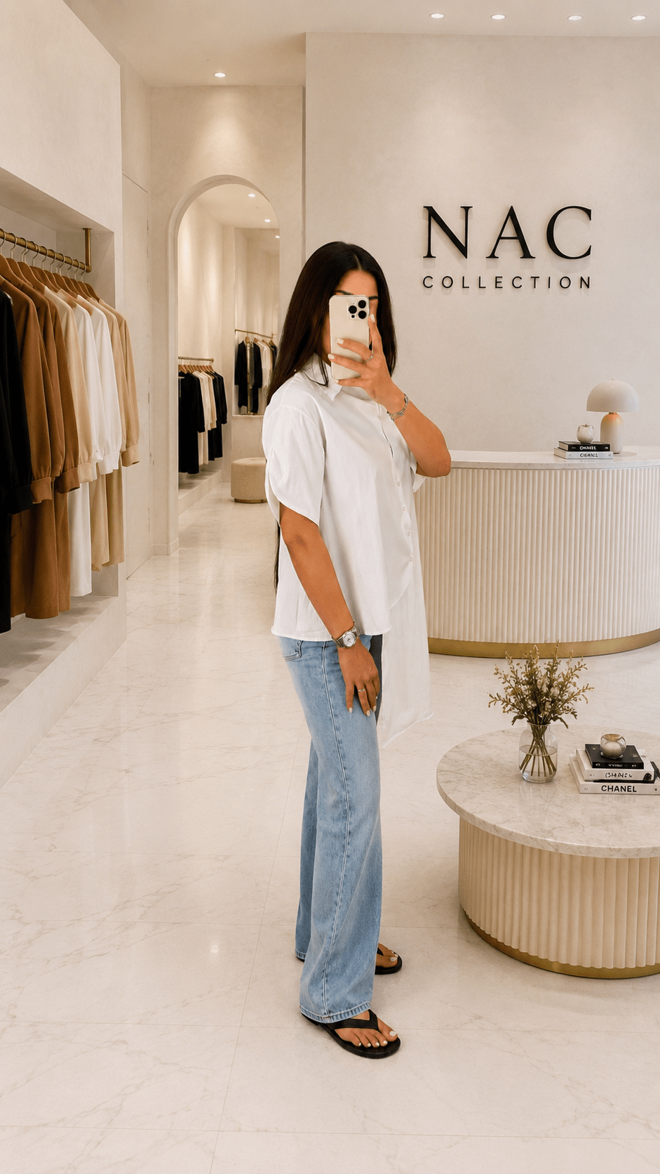 Chemise Blanche Asymétrique Oversize Femme - Manches Courtes - Coupe Longue Fluide - NAC Collection