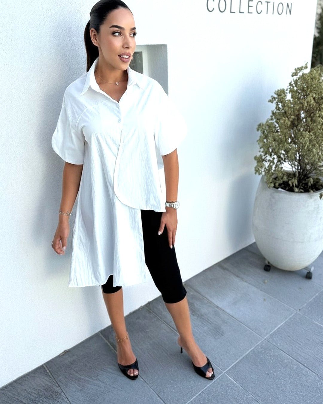 Chemise Blanche Asymétrique Oversize - Modèle SHIFT - NAC Collection