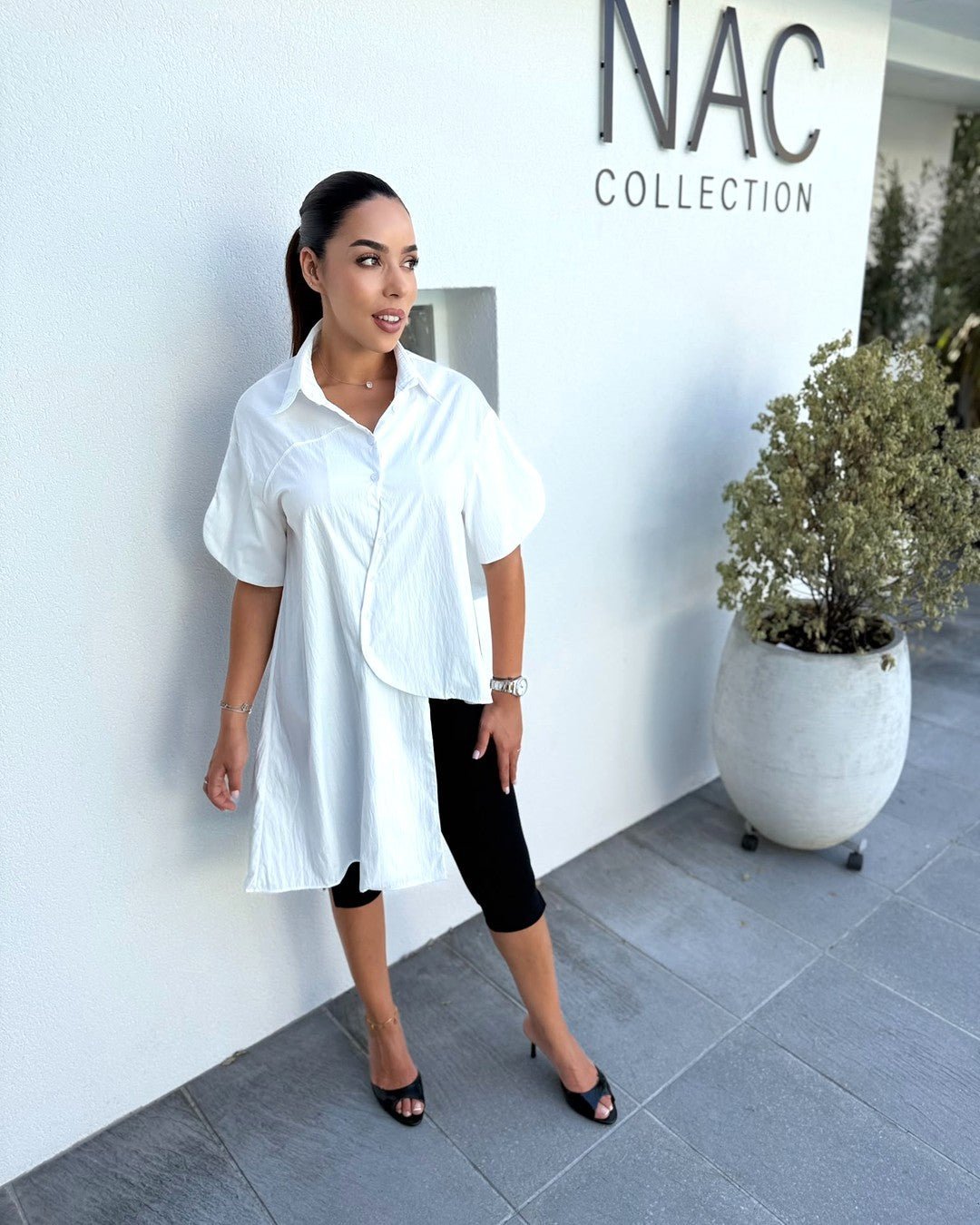 Chemise Blanche Asymétrique Oversize - Modèle SHIFT - NAC Collection