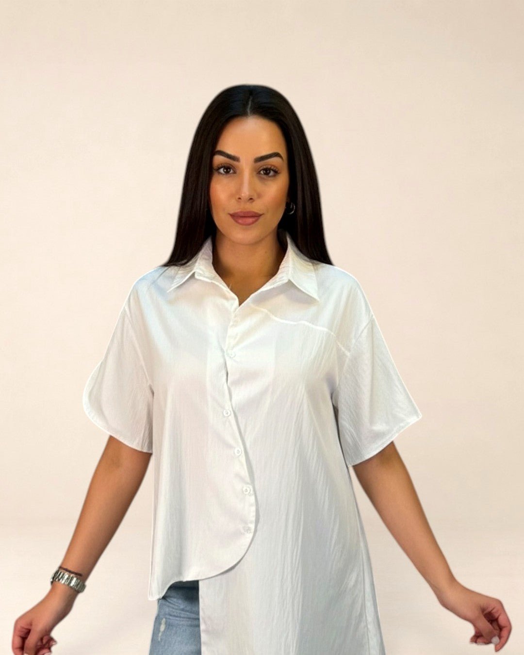 Chemise Blanche Asymétrique Oversize - Modèle SHIFT - NAC Collection
