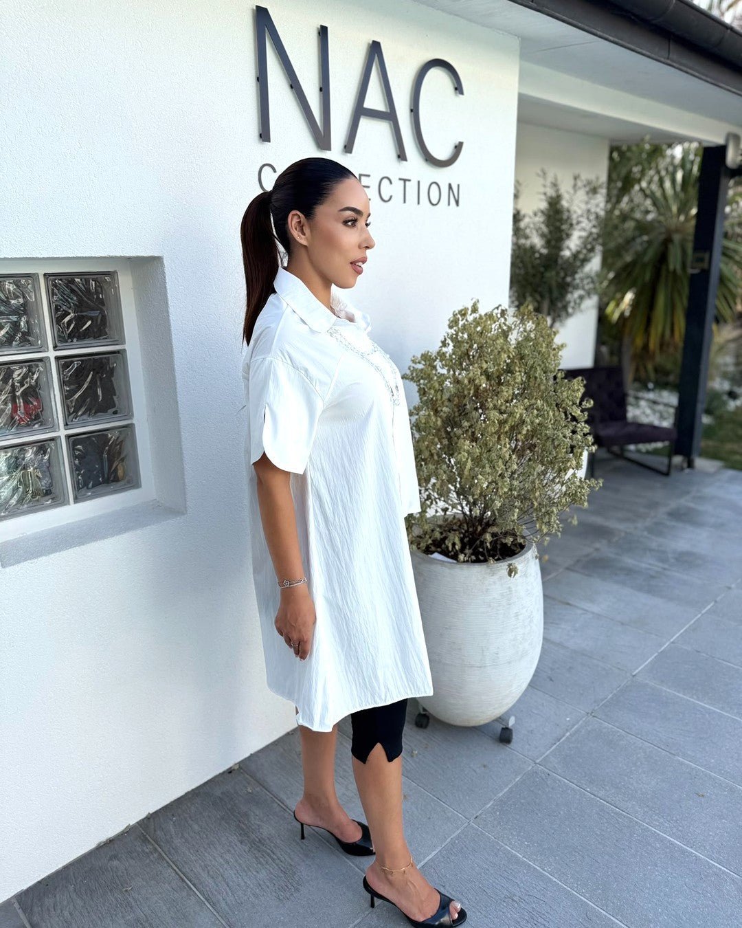 Chemise Blanche Asymétrique Oversize - Modèle SHIFT - NAC Collection
