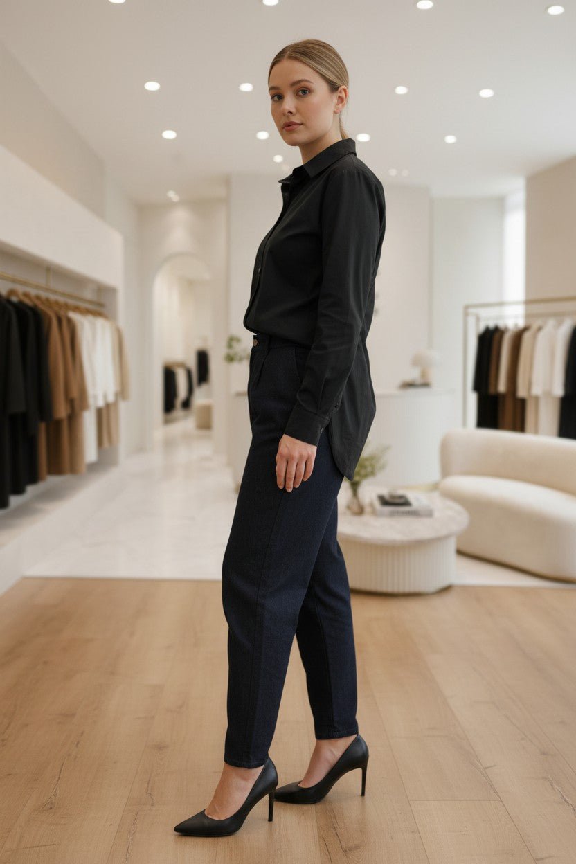 Chemise oversize noire à épaulettes - NAC Collection