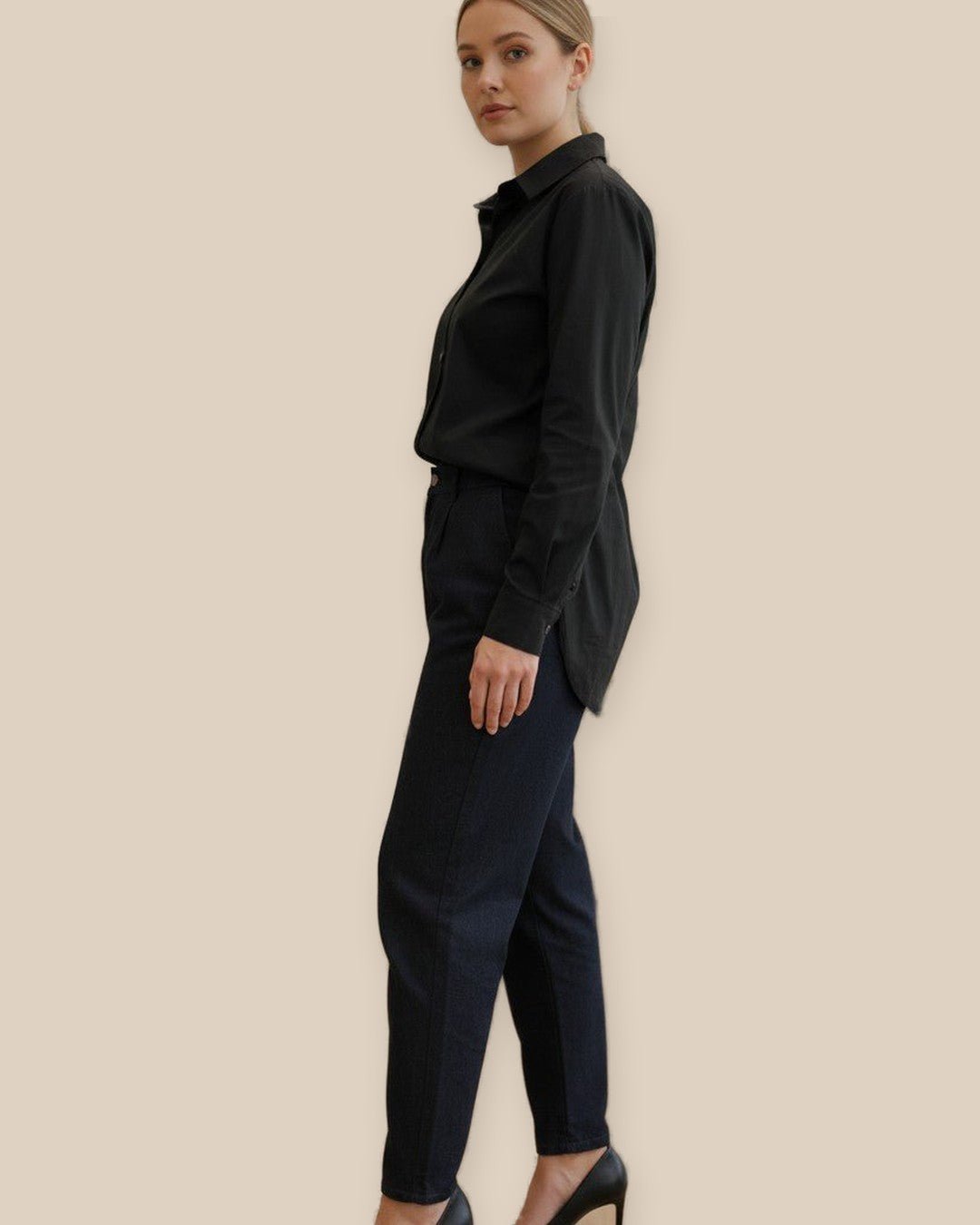 Chemise oversize noire à épaulettes - Modèle NOIR - NAC Collection