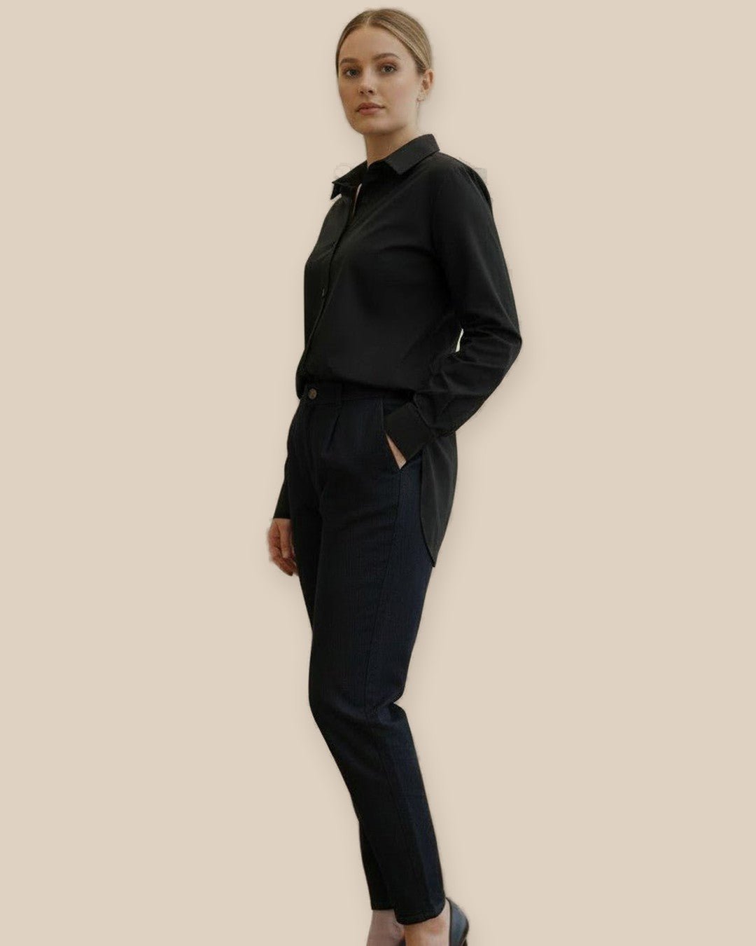 Chemise oversize noire à épaulettes - Modèle NOIR - NAC Collection