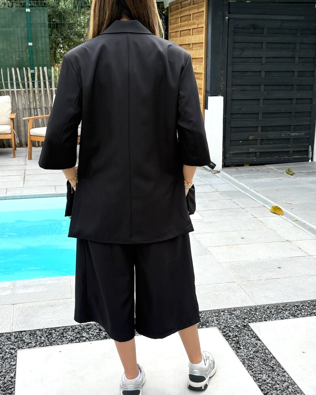 Ensemble Blazer et bermuda oversize manches courtes noir - Modèle SHADE - NAC Collection
