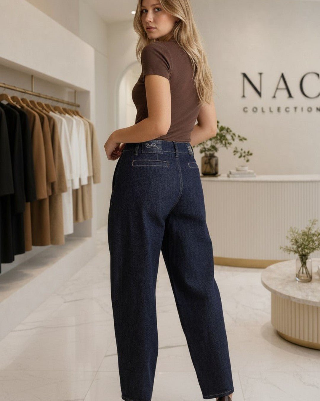 Jean coupe ballon : tendance taille haute - Modèle WAVE - NAC Collection