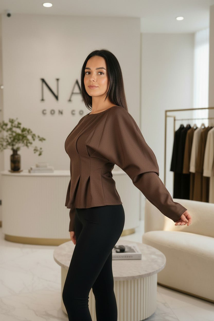 Top à manches bouffantes dos noué - NAC Collection