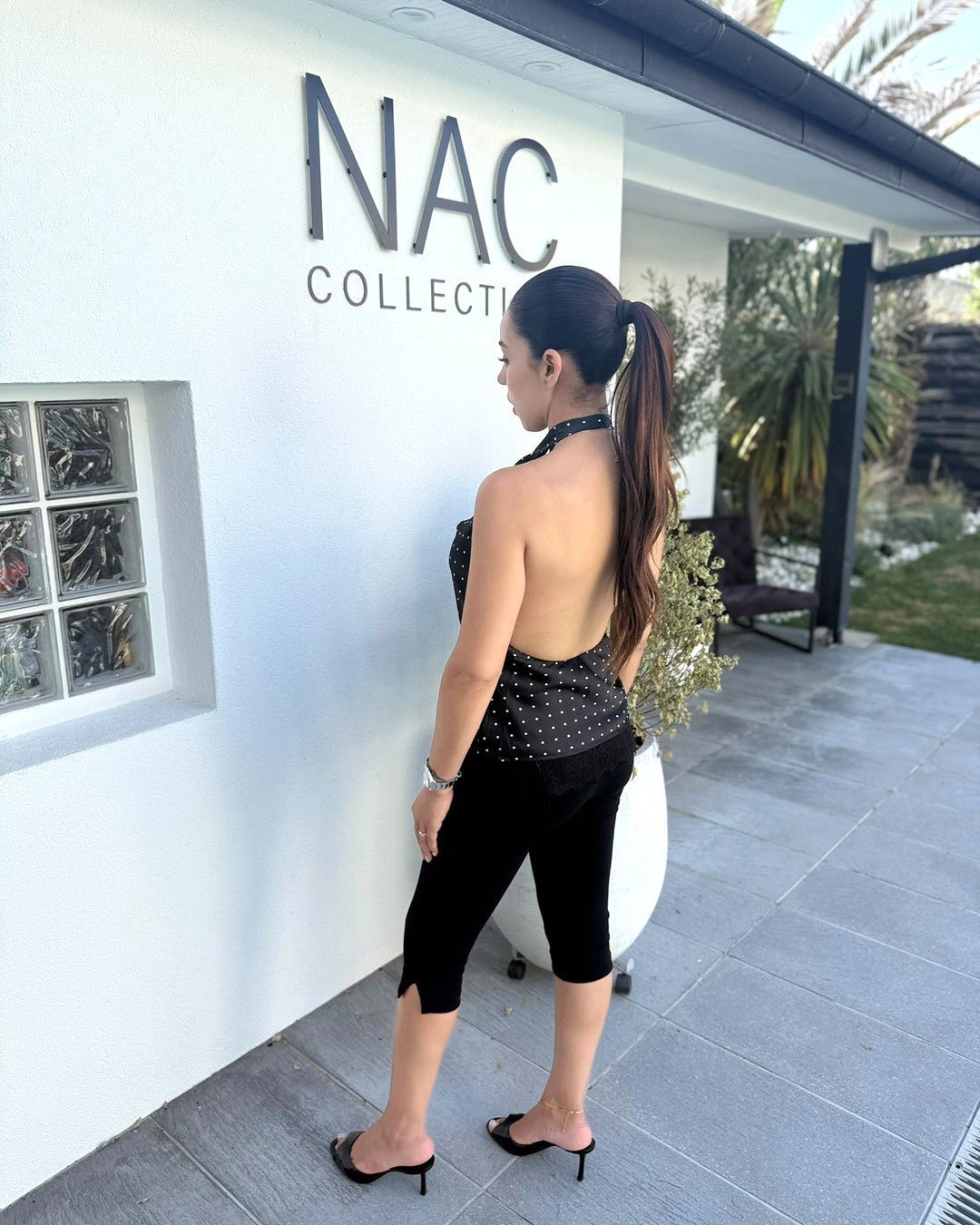 Top dos nu en satin pois brillants - Modèle LUNA - NAC Collection