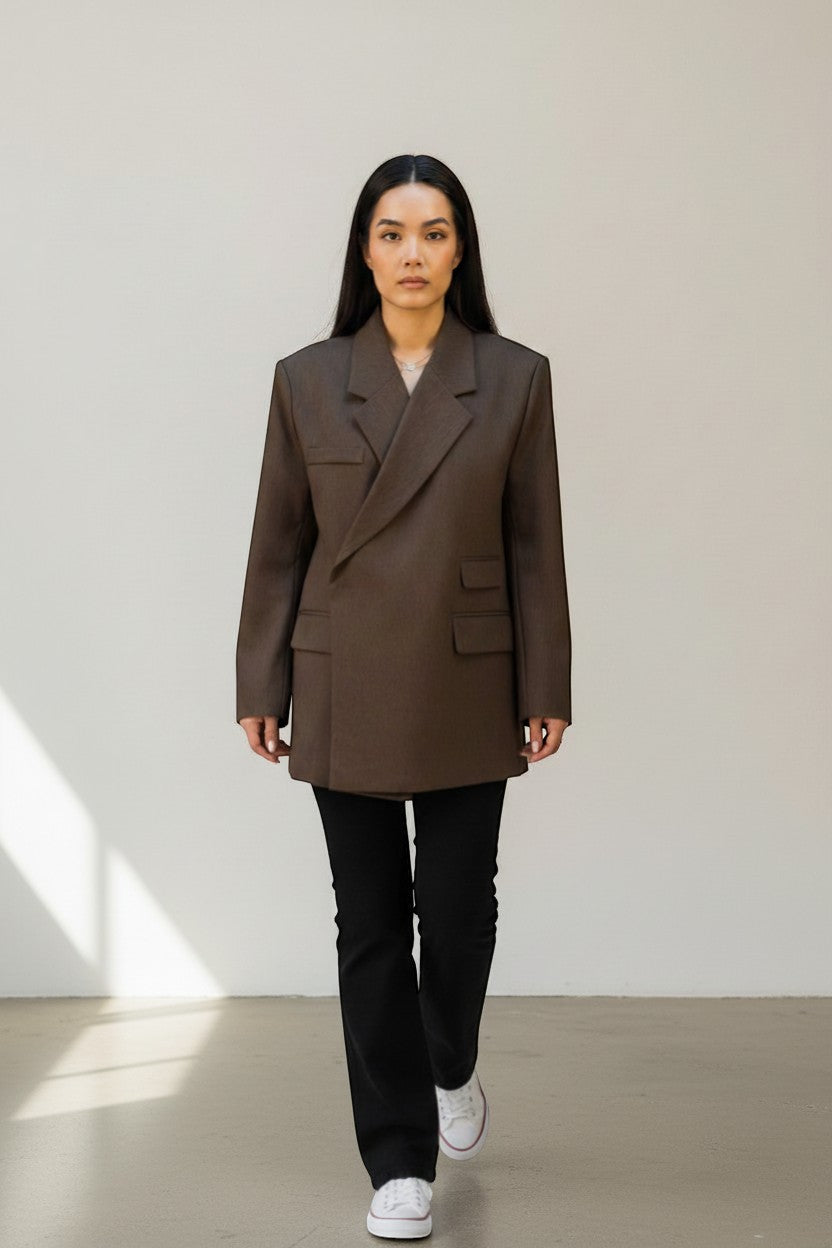 Blazer croisé oversize – Coupe moderne et élégante
