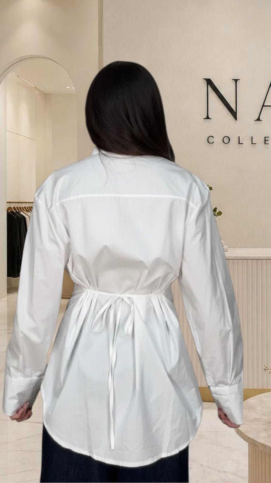 Chemise blanche à épaulettes structurées - NAC Collection