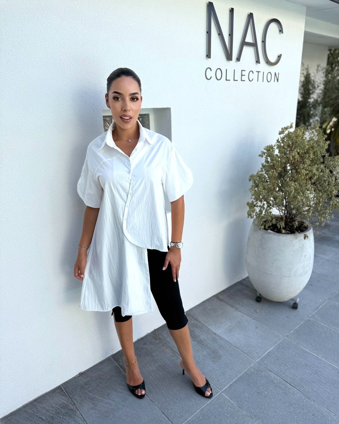 Chemise Blanche Asymétrique Oversize - Modèle SHIFT - NAC Collection