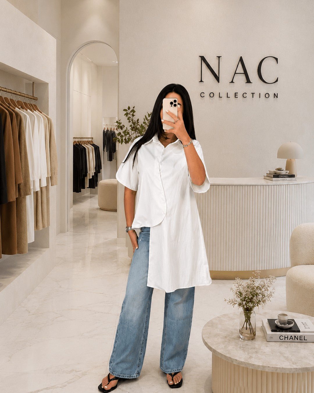 Chemise Blanche Asymétrique Oversize - Modèle SHIFT - NAC Collection