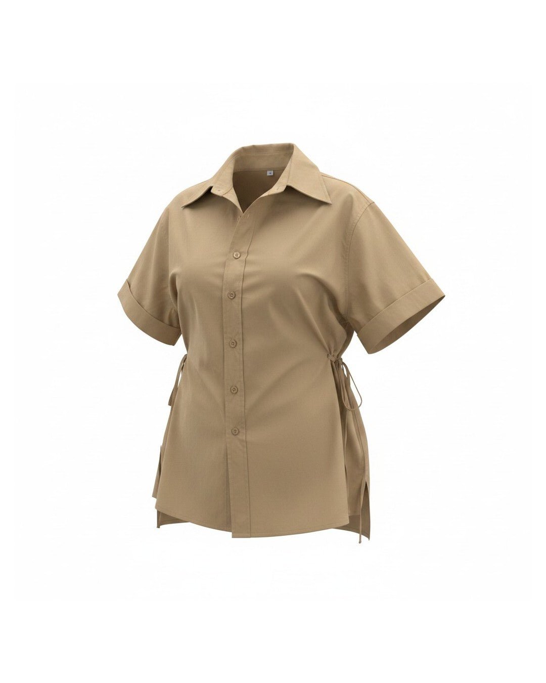 Chemise Oversize Beige Manches Courtes - Modèle SAND - NAC Collection