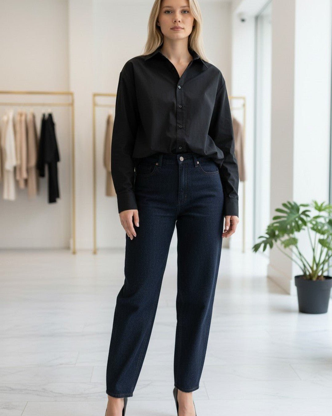 Chemise oversize noire à épaulettes - Modèle NOIR - NAC Collection