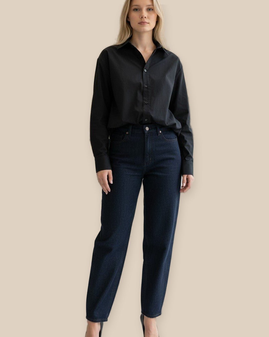 Chemise oversize noire à épaulettes - Modèle NOIR - NAC Collection