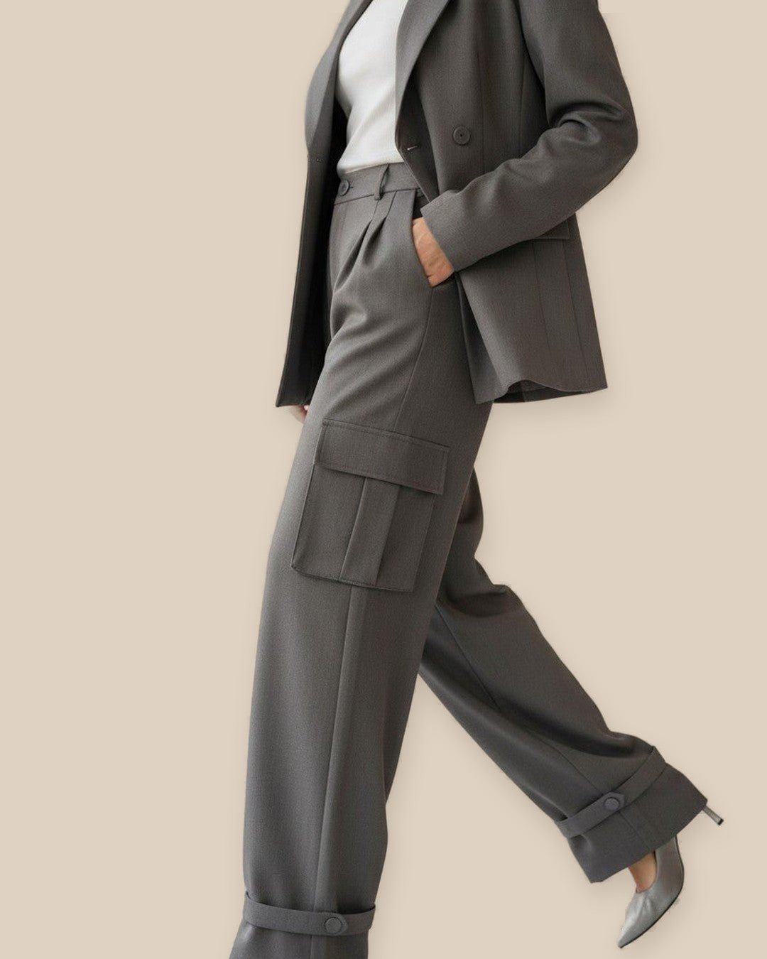 Ensemble blazer cintré et pantalon cargo - Modèle SAGE - NAC Collection