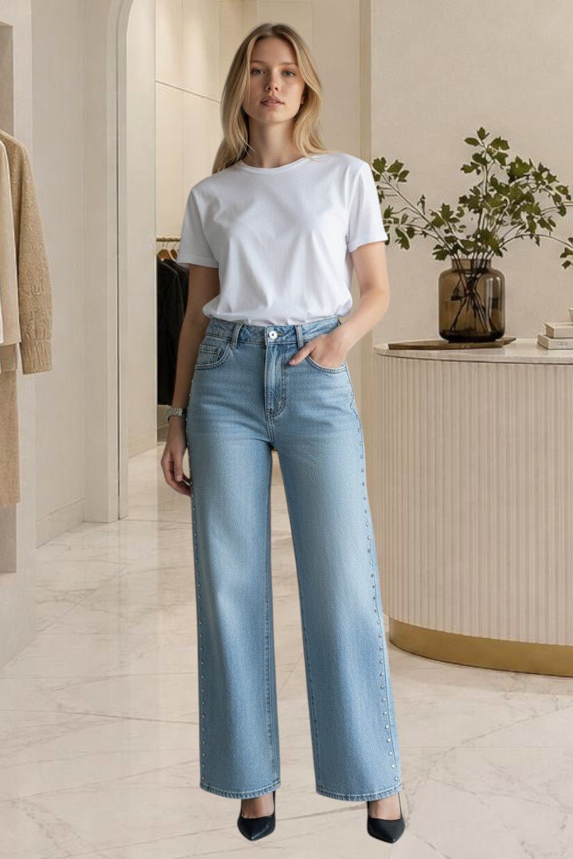 Jean droit clouté taille haute - NAC Collection