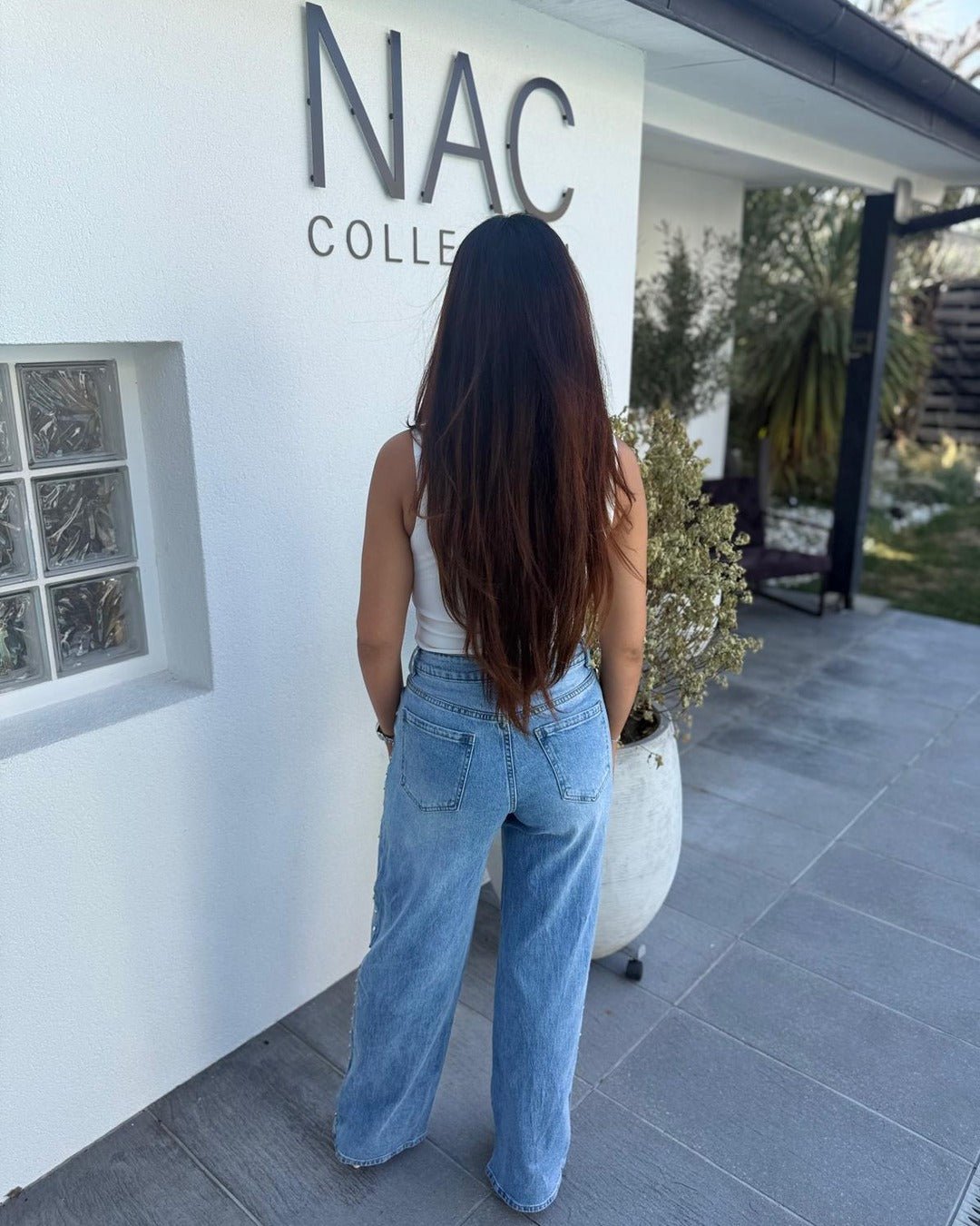 Jean droit clouté taille haute - Modèle EDGE - NAC Collection