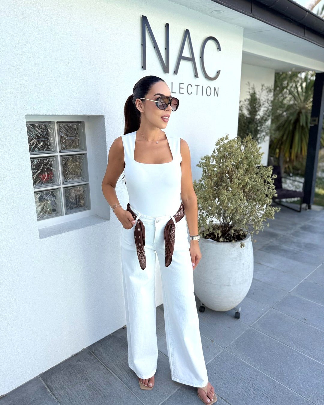Jean wide leg taille haute - Style moderne et tendance - Modèle WIDE - NAC Collection