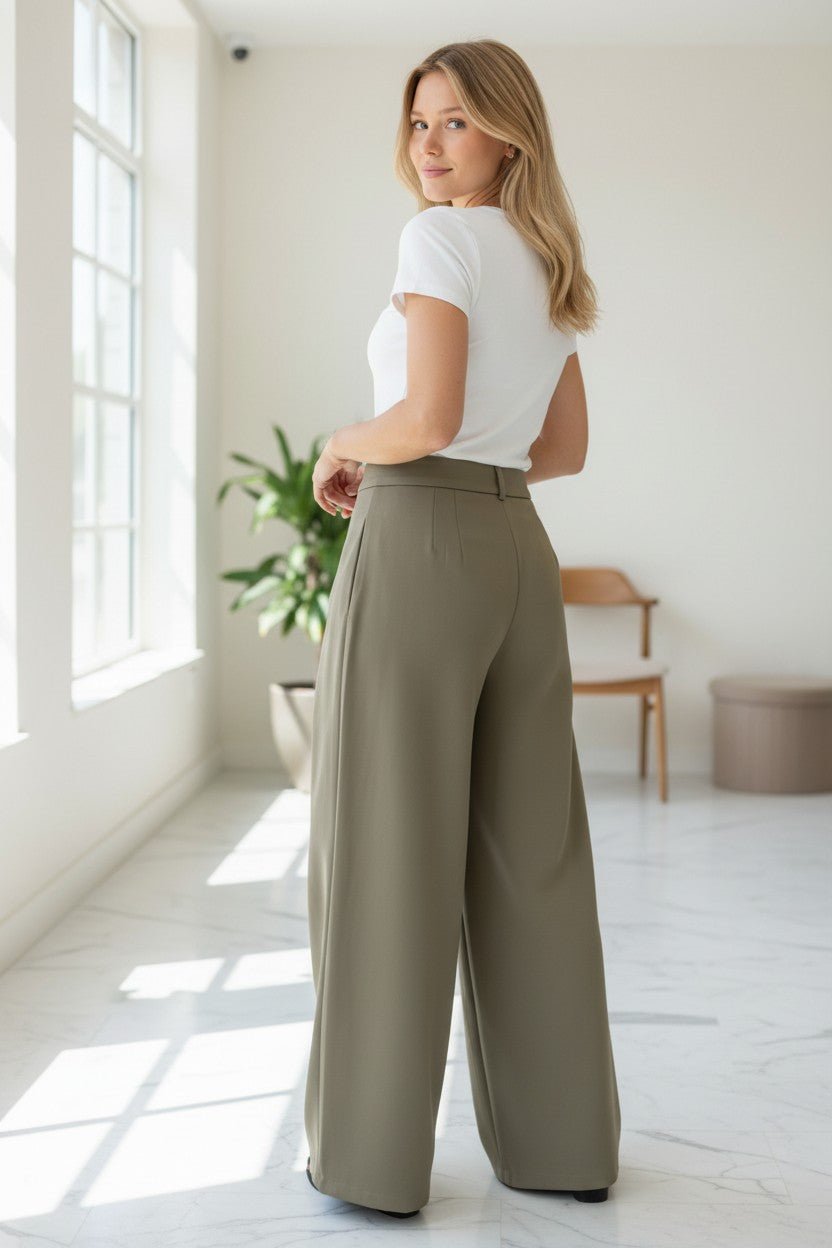 Pantalon large à plis taille haute - NAC Collection