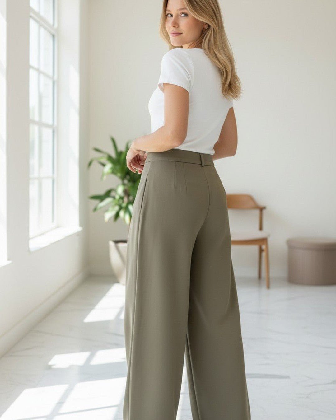 Pantalon large à plis taille haute - Modèle PLEAT - NAC Collection