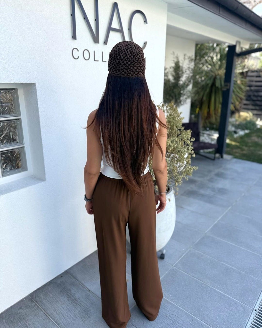 Pantalon large fluide marron - Modèle TERRA - NAC Collection