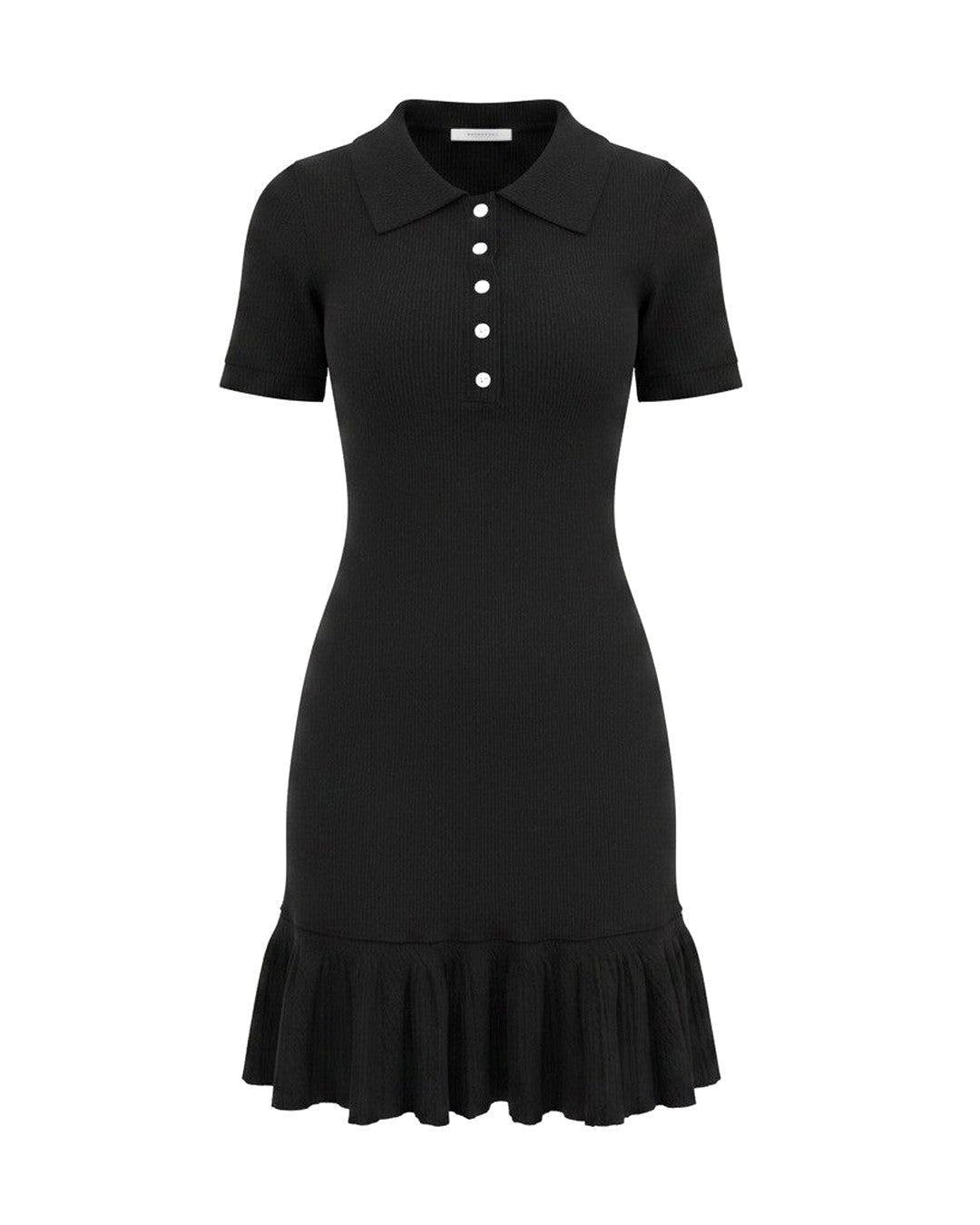Robe polo noire évasée. Modèle NUIT - NAC Collection