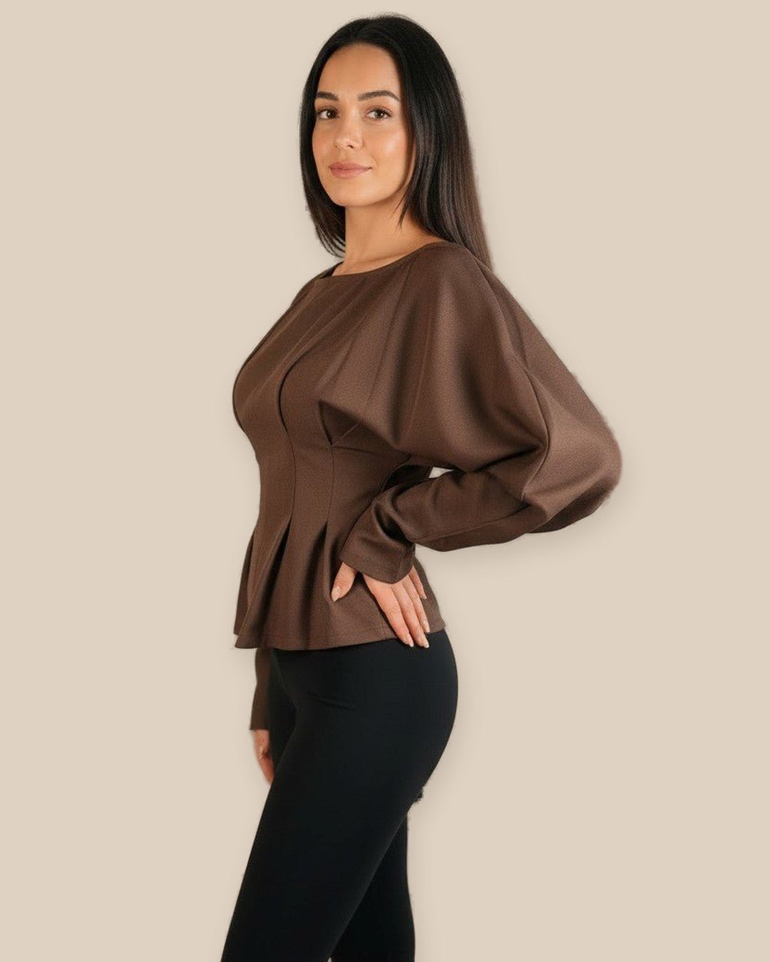 Top à manches bouffantes dos noué - Modèle ALBA - NAC Collection