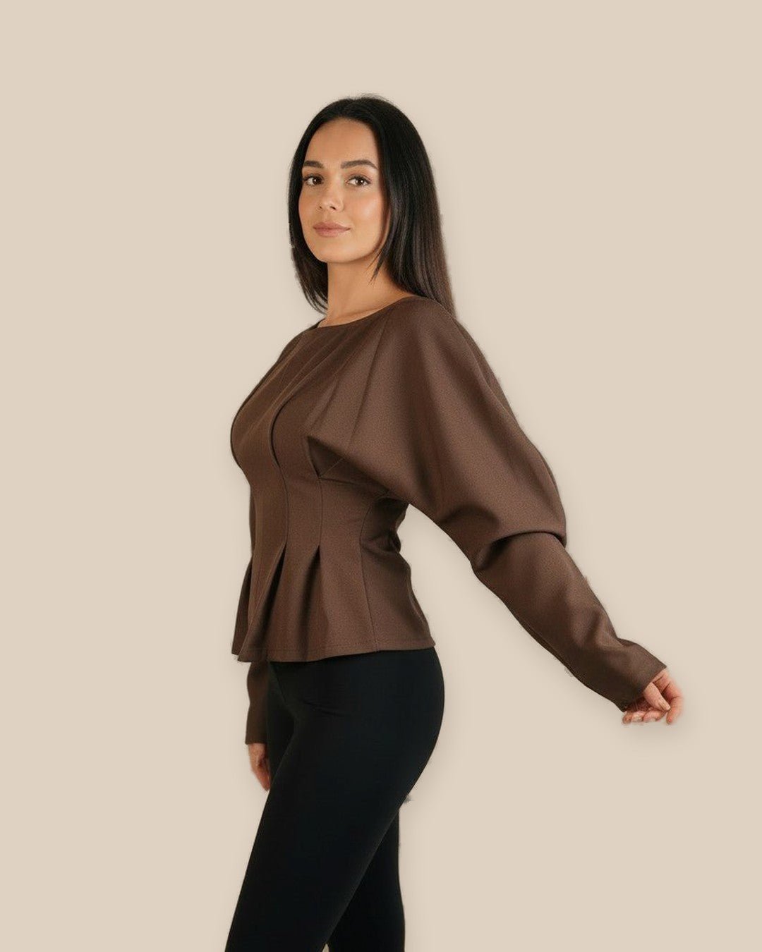 Top à manches bouffantes dos noué - Modèle ALBA - NAC Collection
