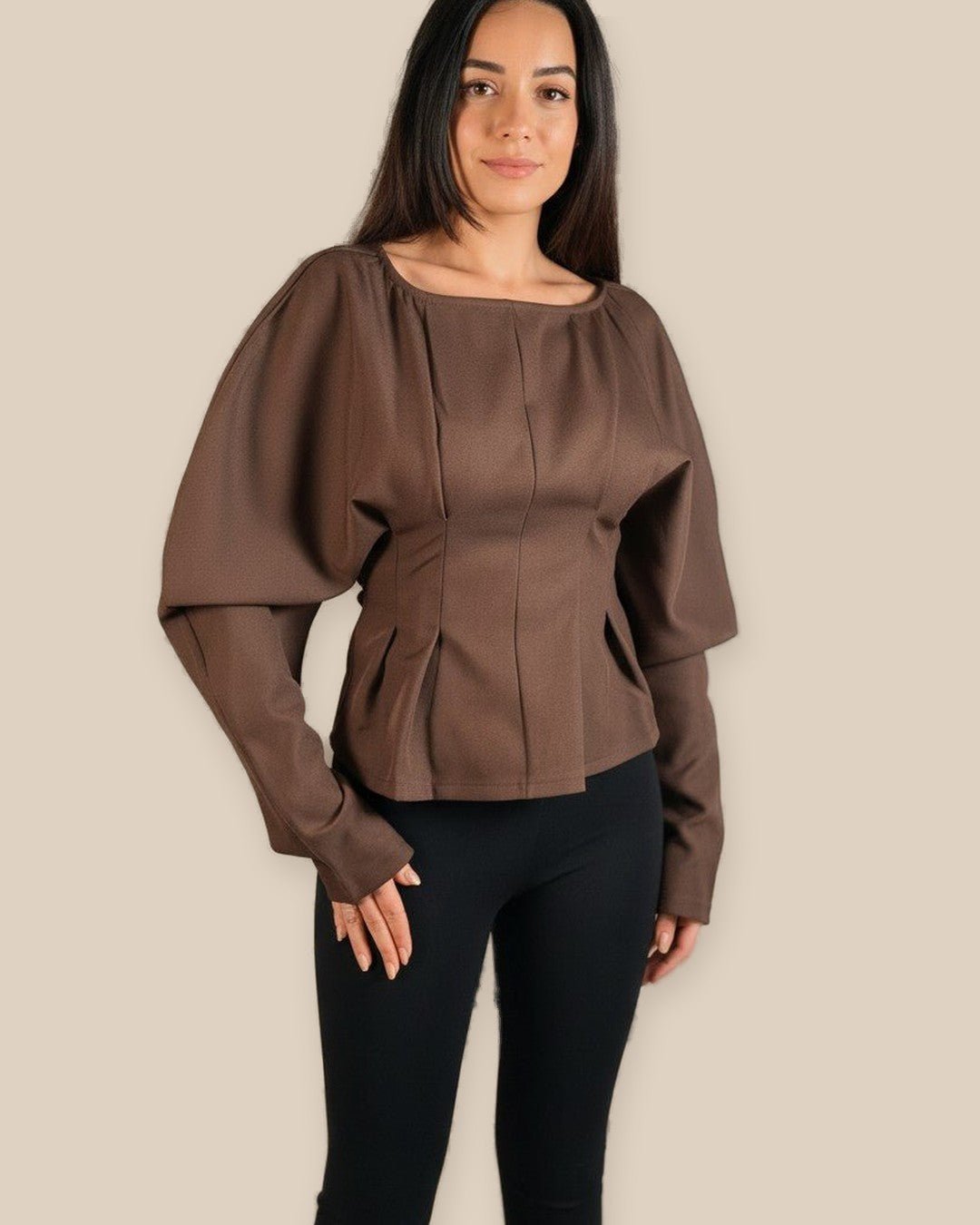 Top à manches bouffantes dos noué - Modèle ALBA - NAC Collection