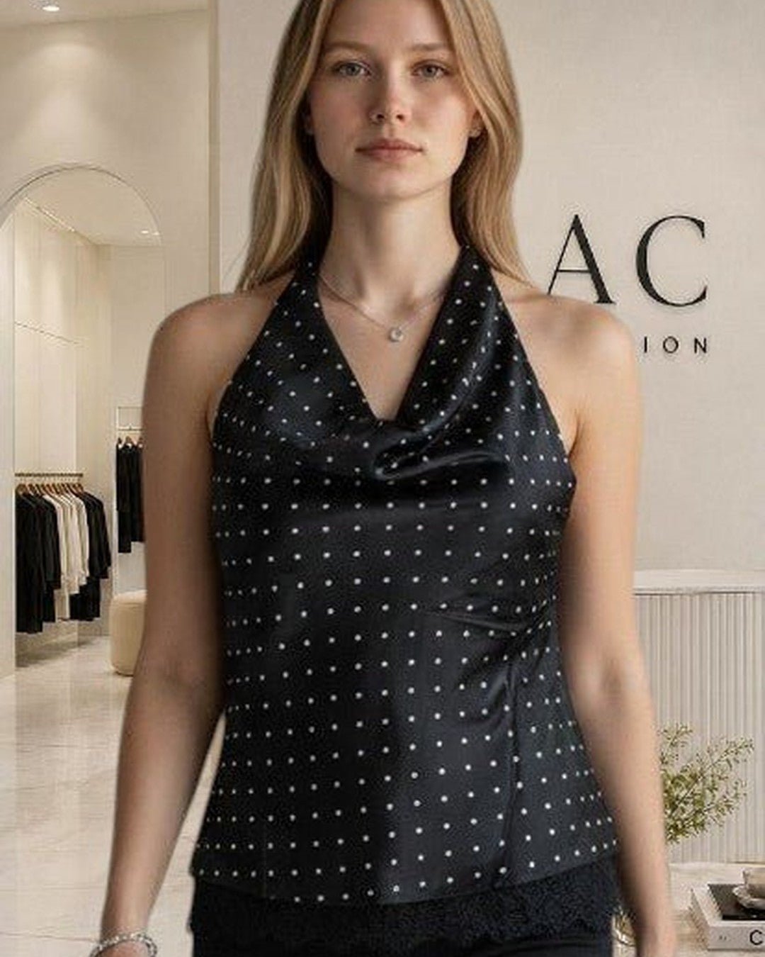 Top dos nu en satin pois brillants - Modèle LUNA - NAC Collection
