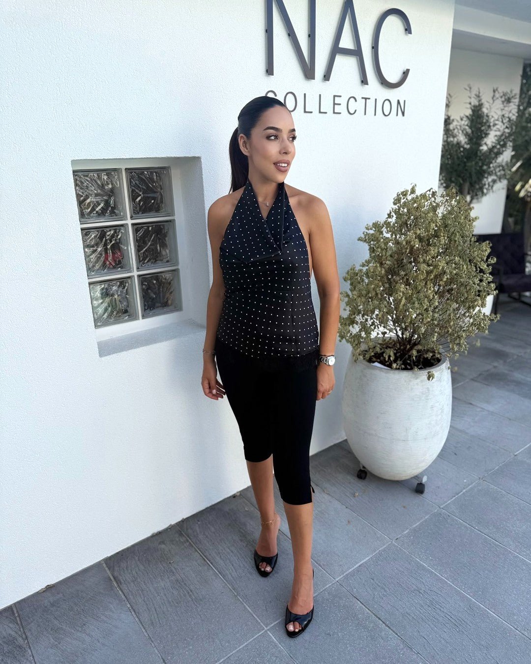 Top dos nu en satin pois brillants - Modèle LUNA - NAC Collection