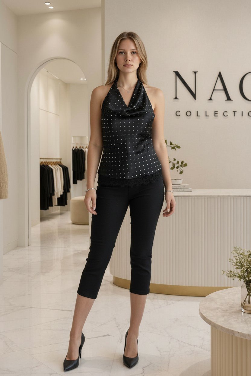 Top dos nu satiné à pois - NAC Collection
